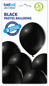 30cm Balloon pastel, black (1 pkt / 8 pc.)