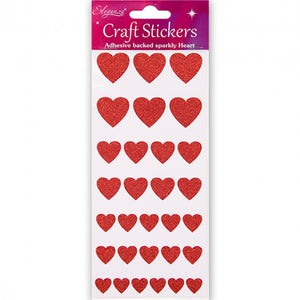 HEART RED GLITTER CRAFT STICKERS (1)