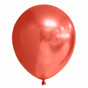 10 Chrome / Mirror balloons, 12'' - red
