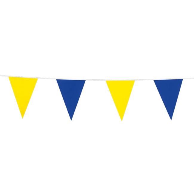 Bunting PE 10m. blue & yellow - size flags: 20x30cm