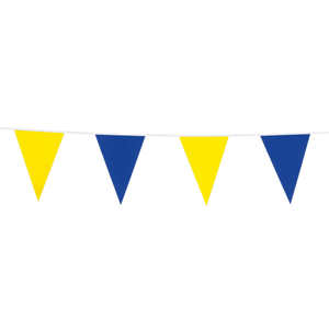 Bunting PE 10m. blue & yellow - size flags: 20x30cm