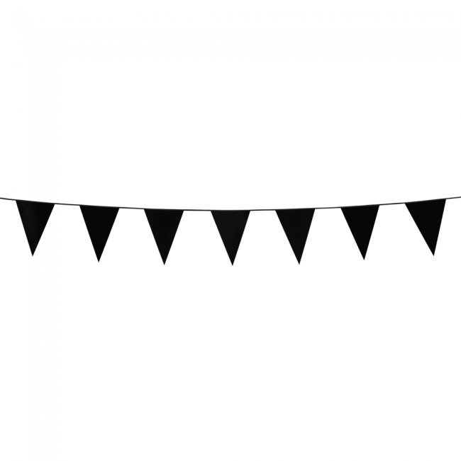 Bunting PE 3m. black - size flags:10x15cm