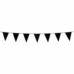 Bunting PE 3m. black - size flags:10x15cm