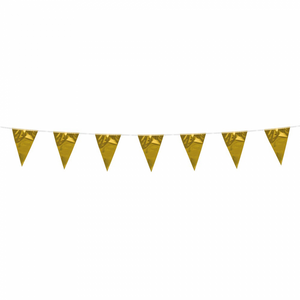 Bunting 3m. gold metallic - size flags:10x15cm