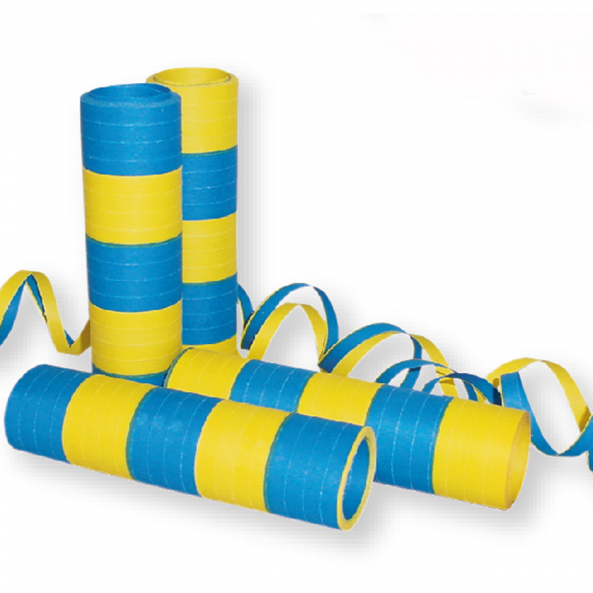 Streamers 20x 4m Flameproof - yellow/blue