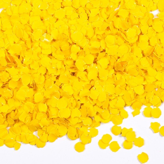 CONFETTI 100 GRAM ROUND 1CM YELLOW