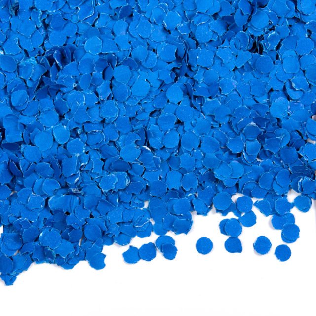 CONFETTI 100 GRAM ROUND 1CM BLUE
