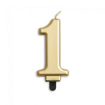 Ladda upp bild till gallerivisning, Number candle metallic, Gold/rosé - nr. 1
