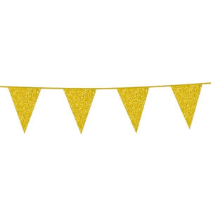 Flaggirlang Guld Glitter 6m