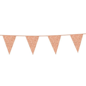 Flaggirlang Roséguld Glitter 6m