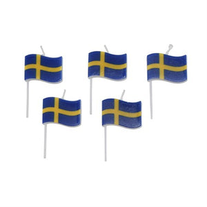 TOOTHPICK CANDLES SWEDISH FLAGS 5-P