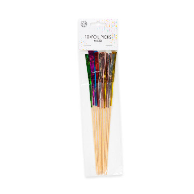 10 FOIL PICKS MULTICOLOUR 24CM