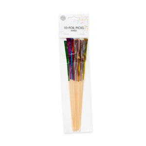 10 FOIL PICKS MULTICOLOUR 24CM