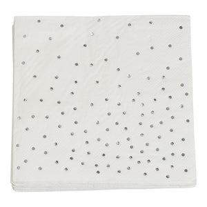 PAPER NAPKINS 33 x 33 CM DOTS SILVER 16-P