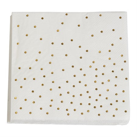 PAPER NAPKINS 33 x 33 CM DOTS GOLD 16-P