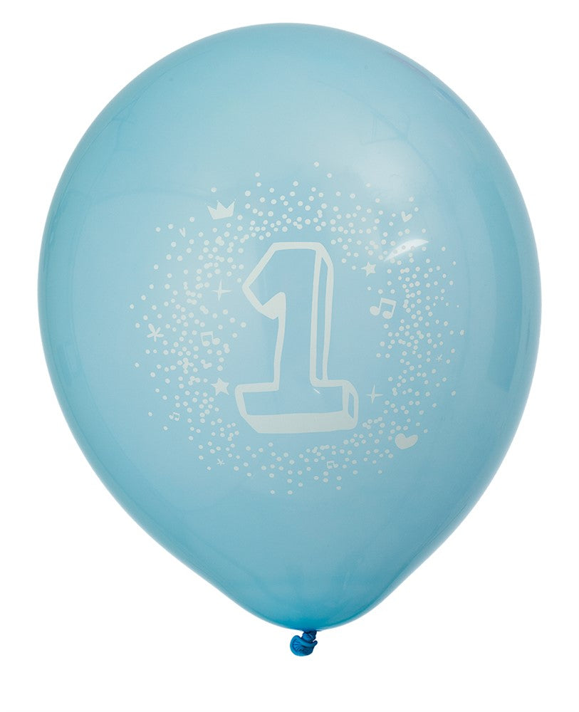 BALLOONS 12" BIRTHDAY 1 BLUE 6-P