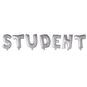 FOIL BALLOON TEXT STUDENT SILVER 40 CM