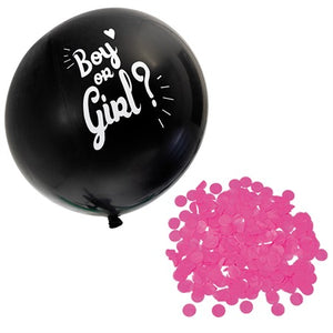 BALLOONS 24" BOY OR GIRL PINK CONFETTI