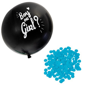 BALLOONS 24" BOY OR GIRL BLUE CONFETTI