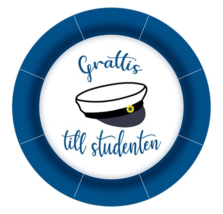 PAPER PLATE STUDENTMÖSSA 18 CM 8-P