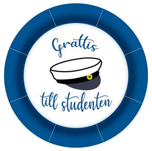 PAPER PLATE STUDENTMÖSSA 23 CM 8-P