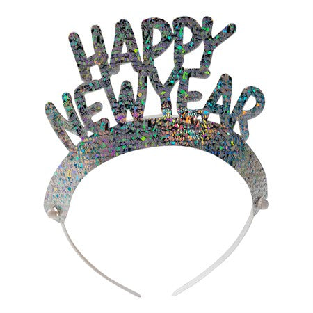 TIARAS HAPPY NEW YEAR HOLOGRAPHIC SILVER 6-P