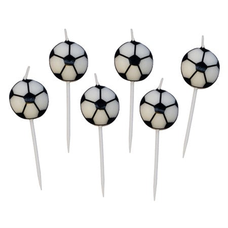 TOOTHPICK CANDLES FOOTBALLS 6 PCS