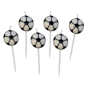 TOOTHPICK CANDLES FOOTBALLS 6 PCS