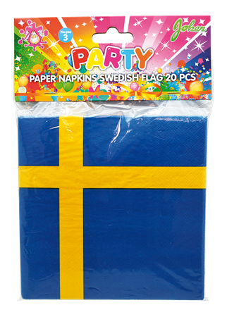 PAPER NAPKINS SWEDISH FLAG 20-P