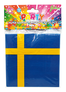 PAPER NAPKINS SWEDISH FLAG 20-P