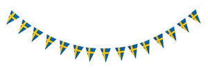 TRIANGLE FLAG BANNER SWEDISH FLAG 3.6 M