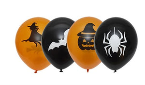 BALLONGER HALLOWEEN SV./ORANGE M.TRYCK 6-P