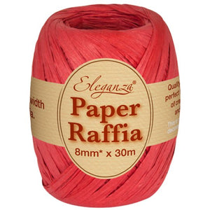 RED PAPER RAFFIA - 8MM X 30M (1)