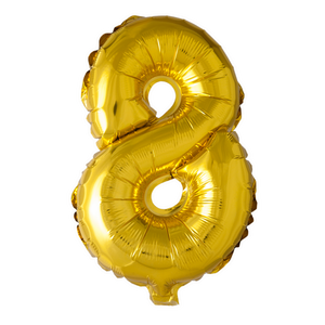 Foliesiffra "8" Guld 16"