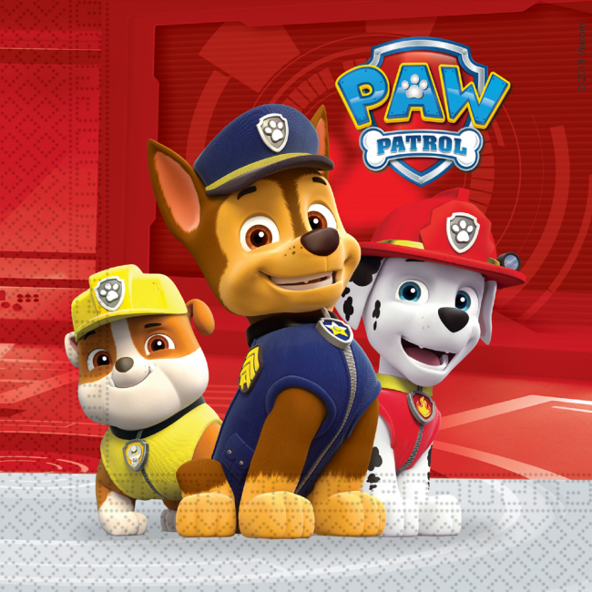 20 Two-Ply Paper Napkins 33x33cm - Paw Patrol Ready for Actio