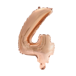 Foliesiffra "4" Roséguld 16"