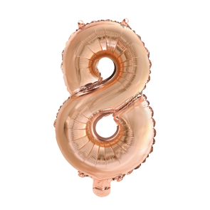 Foliesiffra "8" Roséguld 16"