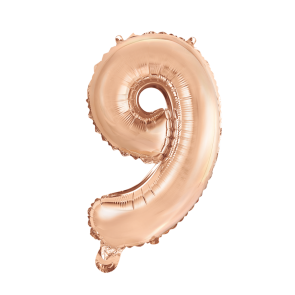 Foliesiffra "9" Roséguld 16"
