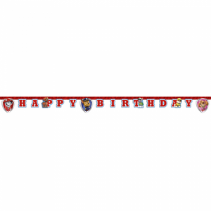 1 "Happy Birthday" Die-Cut Banner - Paw Patrol ready for action