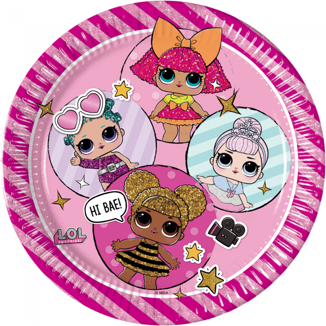 8 Paper Plates 23cm - LOL Glitterati Metallic