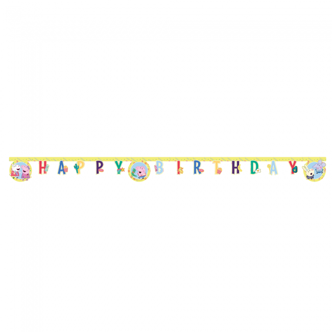 1 "Happy Birthday" Die-Cut Banner - Peppa Pig
