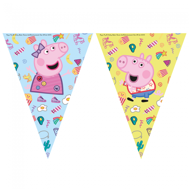 1 Triangle Flag Banner ( 9 flags ) - Peppa Pig