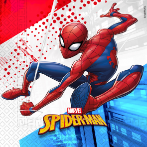 20 Three-Ply Paper Napkins 33x33cm - Spiderman Super Hero - Compostable