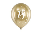 Ladda upp bild till gallerivisning, Glossy Balloons 30cm, 18, gold (1 pkt / 6 pc.)
