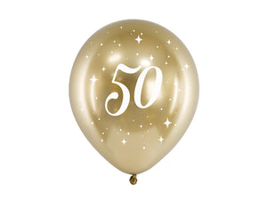 Glossy Balloons 30cm, 50, gold (1 pkt / 6 pc.)