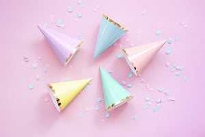 Party hats Yummy, mix, 16cm (1 pkt / 6 pc.)