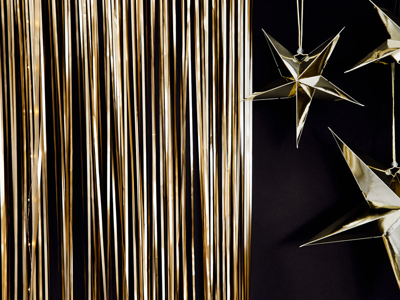 Party curtain, gold metallic, 90x250cm