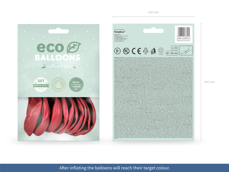 Eco Balloons 30cm metallic, light red (1 pkt / 10 pc.)