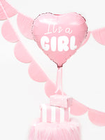 Ladda upp bild till gallerivisning, Foil Balloon Heart - It&#39;s a girl, 45cm, light pink
