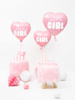 Ladda upp bild till gallerivisning, Foil Balloon Heart - It&#39;s a girl, 45cm, light pink
